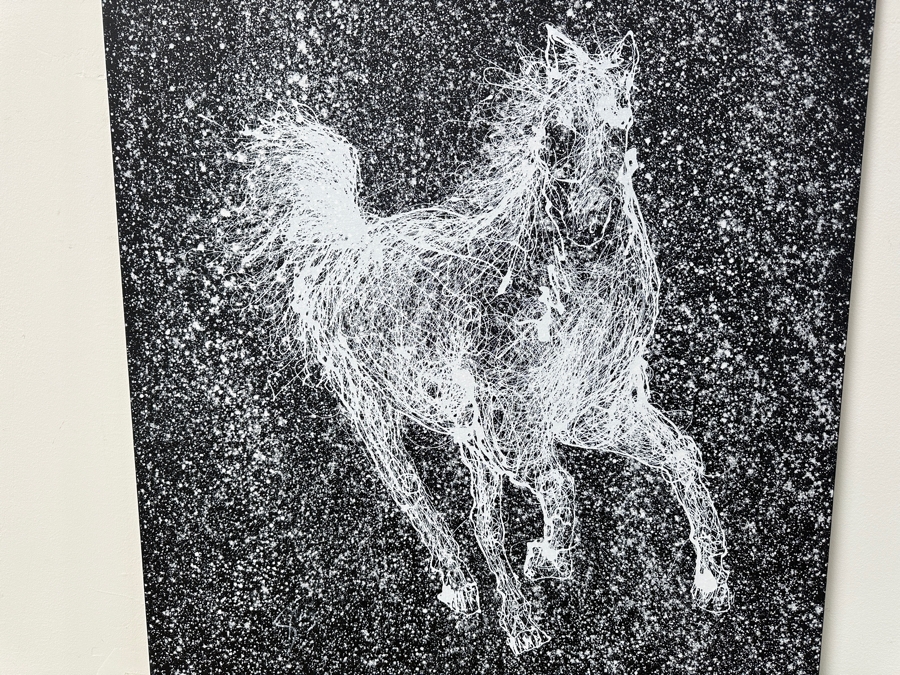 Gerrit Greve (1948-2024, Cardiff by the Sea, CA) Original Drip Painting On Canvas Titled “White Horse #2” Unsigned 36” X 48” Estimate $1,700 - $2,200 [Photo 2]