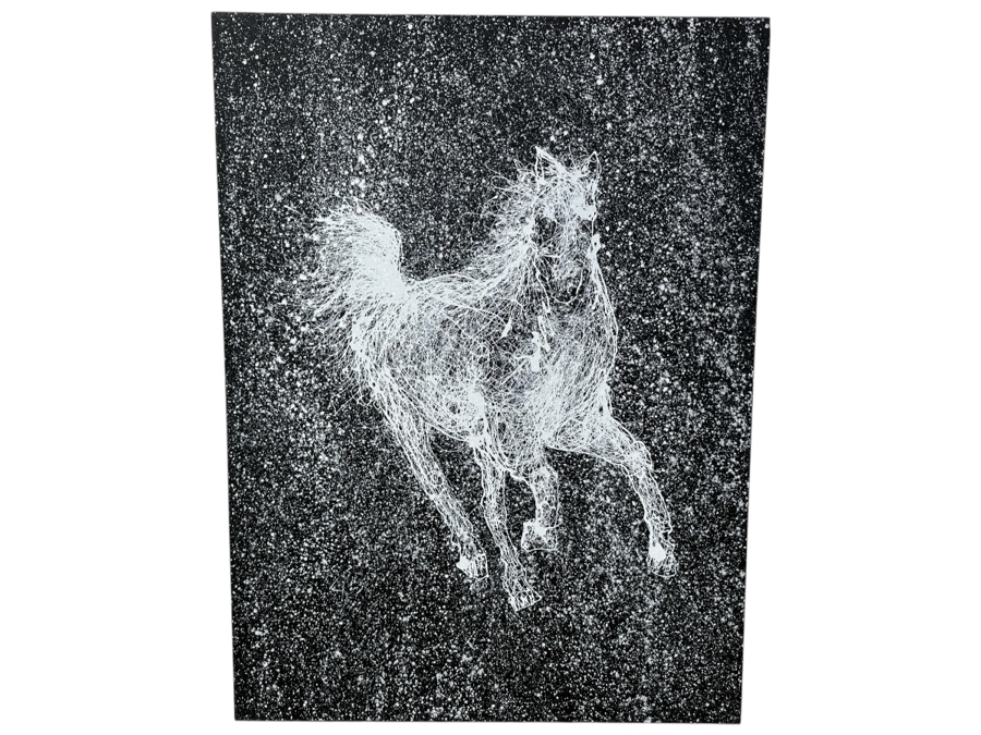 Gerrit Greve (1948-2024, Cardiff by the Sea, CA) Original Drip Painting On Canvas Titled “White Horse #2” Unsigned 36” X 48” Estimate $1,700 - $2,200