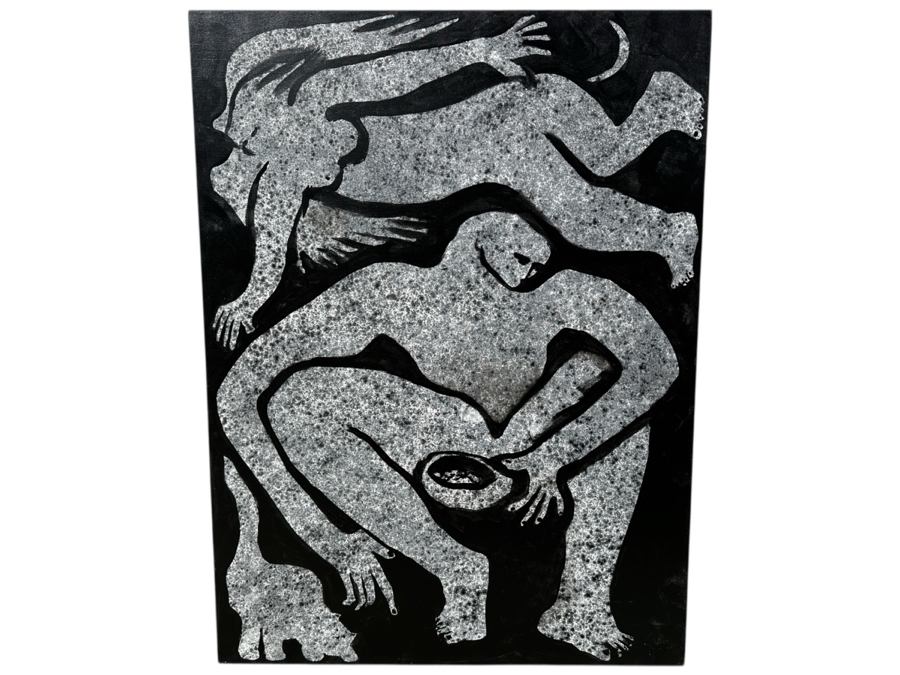 Gerrit Greve (1948-2024, Cardiff by the Sea, CA) Original Painting On Canvas Titled “The Cat Feeder” Signed Bottom Right 36” X 48” Estimate $1,700 - $2,200