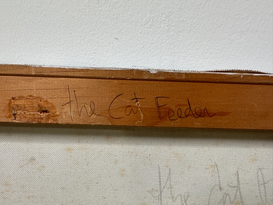 Gerrit Greve (1948-2024, Cardiff by the Sea, CA) Original Painting On Canvas Titled “The Cat Feeder” Signed Bottom Right 36” X 48” Estimate $1,700 - $2,200 [Photo 9]