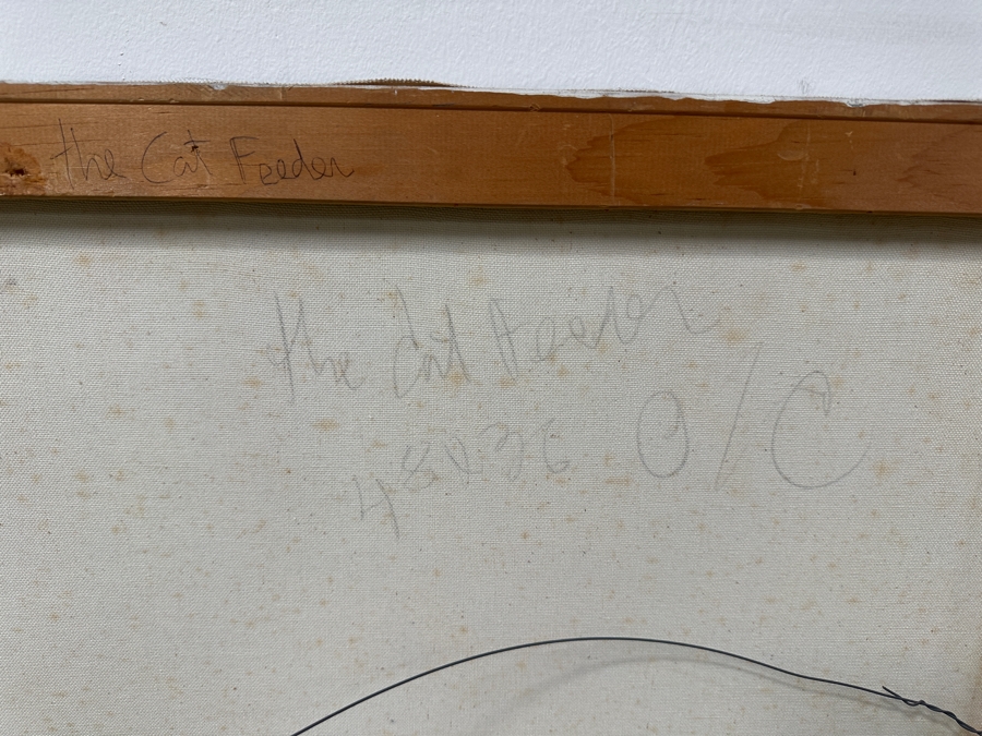 Gerrit Greve (1948-2024, Cardiff by the Sea, CA) Original Painting On Canvas Titled “The Cat Feeder” Signed Bottom Right 36” X 48” Estimate $1,700 - $2,200 [Photo 8]