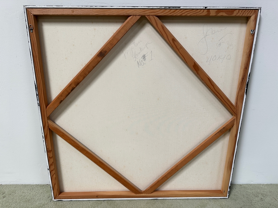 Gerrit Greve (1948-2024, Cardiff by the Sea, CA) Original Acrylic Painting On Canvas Titled “Forgotten Landscape No. 1” Signed Verso Dated 1995 40” X 40” Estimate $1,600 - $2,000 [Photo 5]