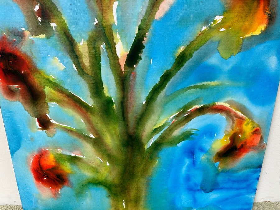 Gerrit Greve (1948-2024, Cardiff by the Sea, CA) Original Acrylic Painting On Canvas Untitled Flowers Signed Verso Dated 2020 24” X 30” Estimate $700 - $900 [Photo 3]
