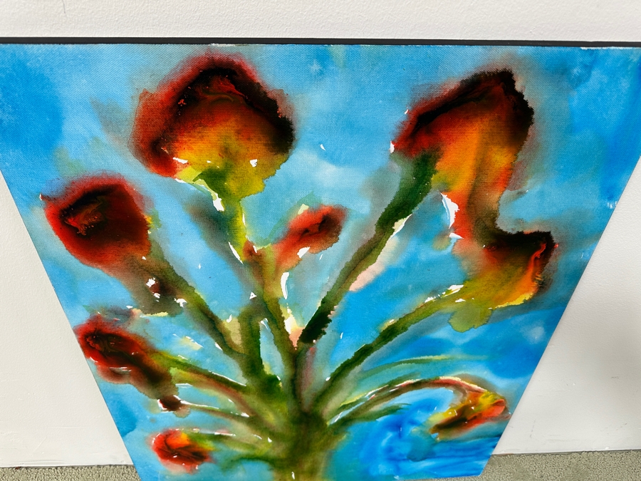 Gerrit Greve (1948-2024, Cardiff by the Sea, CA) Original Acrylic Painting On Canvas Untitled Flowers Signed Verso Dated 2020 24” X 30” Estimate $700 - $900 [Photo 4]