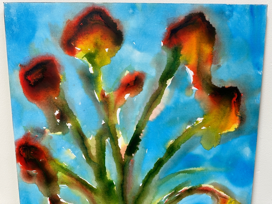 Gerrit Greve (1948-2024, Cardiff by the Sea, CA) Original Acrylic Painting On Canvas Untitled Flowers Signed Verso Dated 2020 24” X 30” Estimate $700 - $900 [Photo 2]