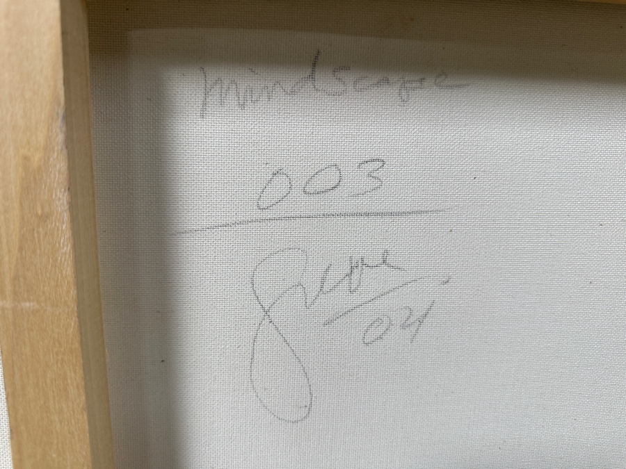 Gerrit Greve (1948-2024, Cardiff by the Sea, CA) Original Acrylic Painting On Canvas Titled “Mindscape 003” Signed Verso Dated 2004 40” X 30” Estimate $1,200 - $1,500 [Photo 6]