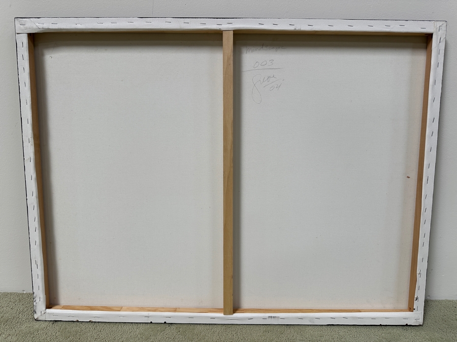 Gerrit Greve (1948-2024, Cardiff by the Sea, CA) Original Acrylic Painting On Canvas Titled “Mindscape 003” Signed Verso Dated 2004 40” X 30” Estimate $1,200 - $1,500 [Photo 5]