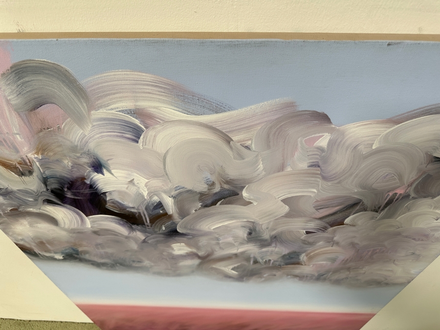 Gerrit Greve (1948-2024, Cardiff by the Sea, CA) Original Acrylic Painting On Canvas Titled “No. 75” Signed Verso Dated 1995 48” X 36” Estimate $1,700 - $2,200 [Photo 4]