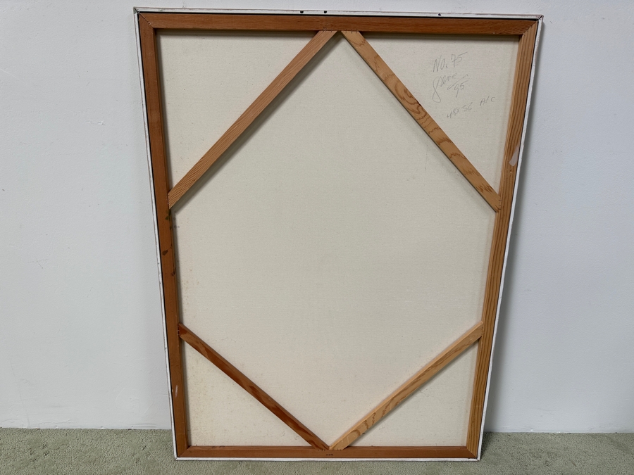 Gerrit Greve (1948-2024, Cardiff by the Sea, CA) Original Acrylic Painting On Canvas Titled “No. 75” Signed Verso Dated 1995 48” X 36” Estimate $1,700 - $2,200 [Photo 5]