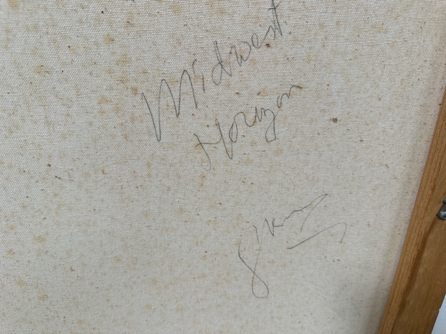 Gerrit Greve (1948-2024, Cardiff by the Sea, CA) Original Acrylic Painting On Canvas Titled “Midwest Horizon” Signed Verso 48” X 40” Estimate $1,900 - $2,400 [Photo 8]