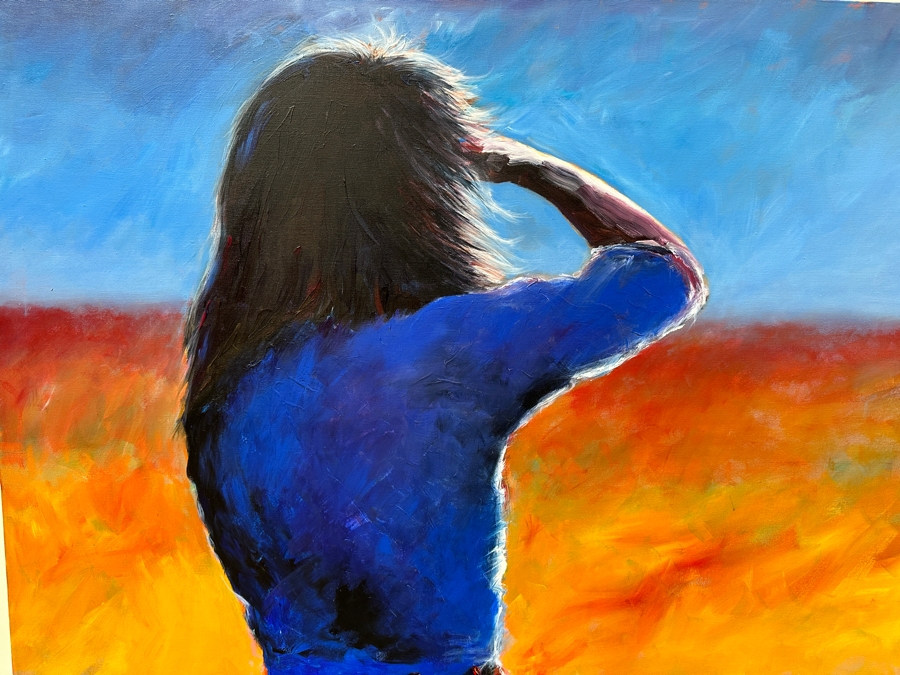 Gerrit Greve (1948-2024, Cardiff by the Sea, CA) Original Acrylic Painting On Canvas Titled “Midwest Horizon” Signed Verso 48” X 40” Estimate $1,900 - $2,400 [Photo 2]