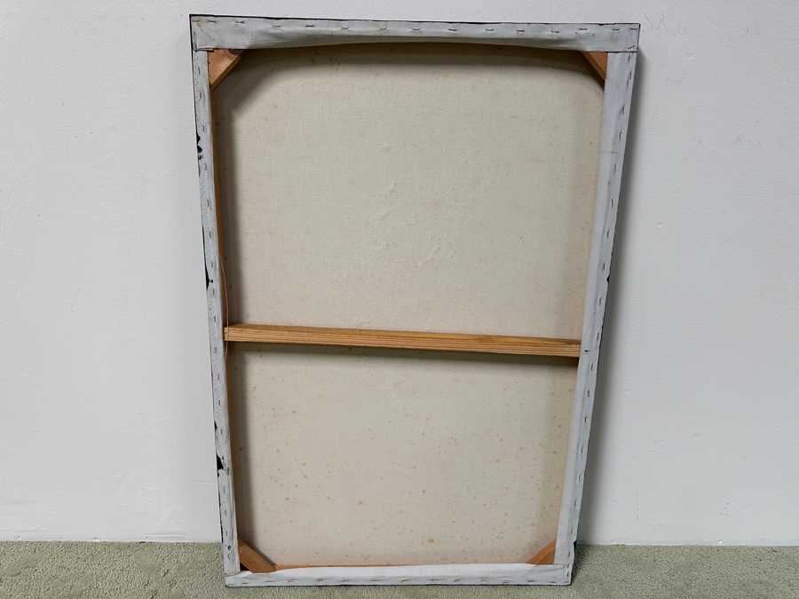 Gerrit Greve (1948-2024, Cardiff by the Sea, CA) Original Acrylic Drip Painting On Canvas Untitled Skier Unsigned 24” X 36” Estimate $900 - $1,100 [Photo 6]