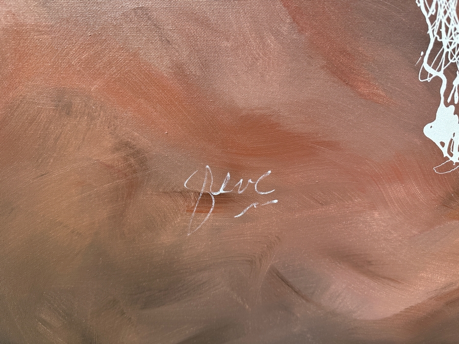 Gerrit Greve (1948-2024, Cardiff by the Sea, CA) Original Acrylic Drip Painting On Canvas Untitled White Horse Signed Bottom Left 36” X 48” Estimate $1,700 - $2,200 [Photo 5]