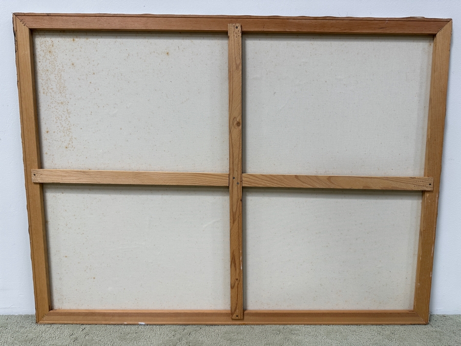 Gerrit Greve (1948-2024, Cardiff by the Sea, CA) Original Acrylic Drip Painting On Canvas Untitled White Horse and Rider Signed Bottom Left 48” X 36” Estimate $1,700 - $2,200 [Photo 7]