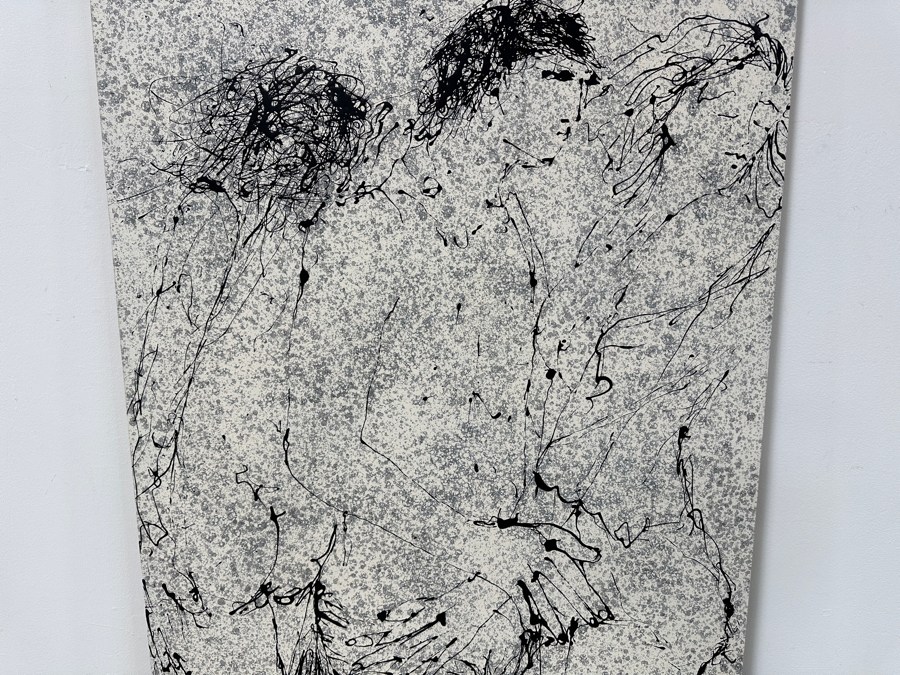 Gerrit Greve (1948-2024, Cardiff by the Sea, CA) Original Acrylic Drip Painting On Canvas Titled “Not Discussing the Other Woman” Signed Bottom Right 36” X 48” Estimate $1,700 - $2,200 [Photo 2]