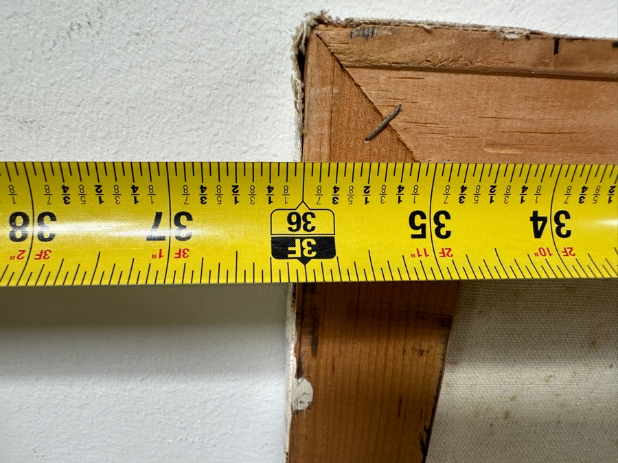 Gerrit Greve (1948-2024, Cardiff by the Sea, CA) Original Acrylic Drip Painting On Canvas Titled “Not Discussing the Other Woman” Signed Bottom Right 36” X 48” Estimate $1,700 - $2,200 [Photo 9]