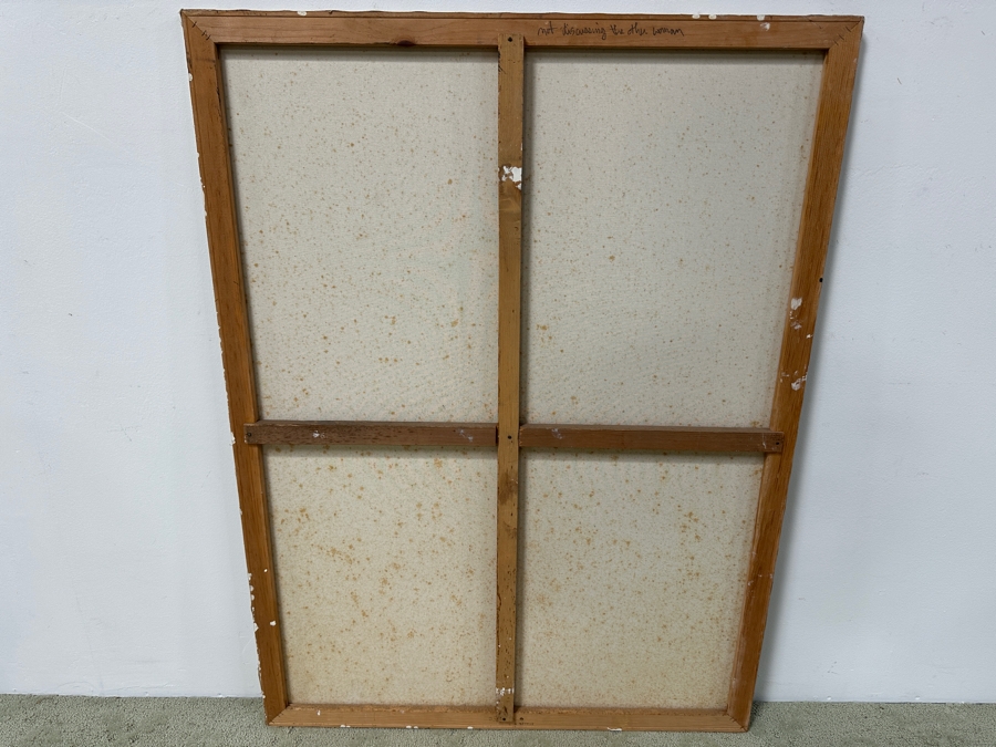 Gerrit Greve (1948-2024, Cardiff by the Sea, CA) Original Acrylic Drip Painting On Canvas Titled “Not Discussing the Other Woman” Signed Bottom Right 36” X 48” Estimate $1,700 - $2,200 [Photo 7]