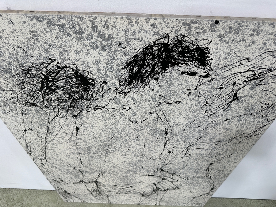 Gerrit Greve (1948-2024, Cardiff by the Sea, CA) Original Acrylic Drip Painting On Canvas Titled “Not Discussing the Other Woman” Signed Bottom Right 36” X 48” Estimate $1,700 - $2,200 [Photo 6]