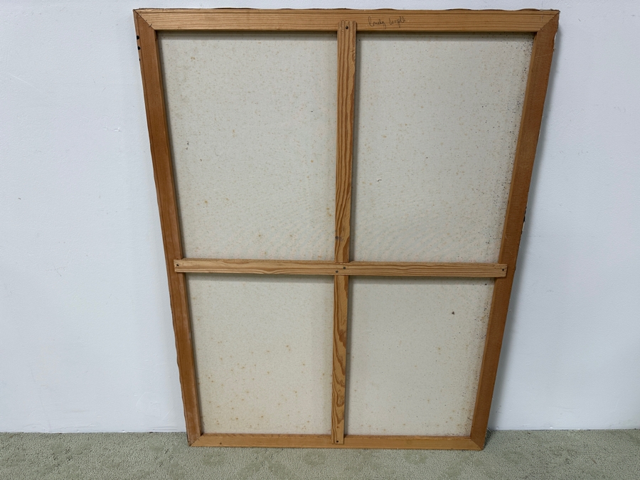 Gerrit Greve (1948-2024, Cardiff by the Sea, CA) Original Acrylic Drip Painting On Canvas Titled “Lonely Couple” Signed Bottom Left 36” X 48” Estimate $1,700 - $2,200 [Photo 7]