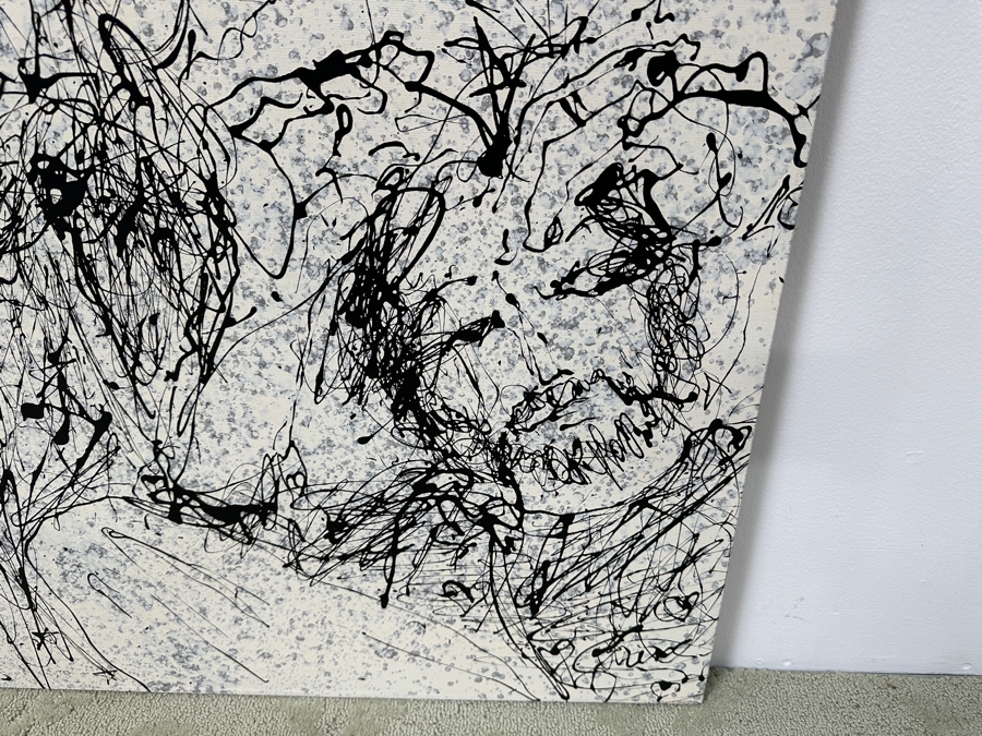 Gerrit Greve (1948-2024, Cardiff by the Sea, CA) Original Acrylic Drip Painting On Canvas Titled 'After The Wedding' Signed Lower Right 36' X 48' Estimate $1,700 - $2,200 [Photo 5]