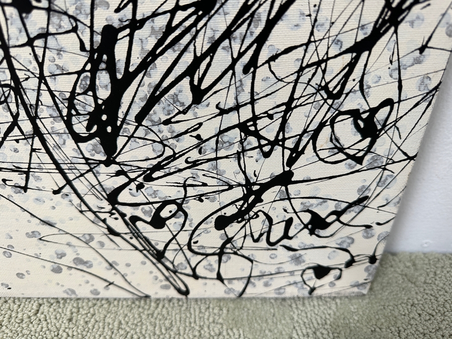 Gerrit Greve (1948-2024, Cardiff by the Sea, CA) Original Acrylic Drip Painting On Canvas Titled 'After The Wedding' Signed Lower Right 36' X 48' Estimate $1,700 - $2,200 [Photo 6]