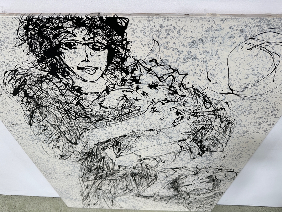 Gerrit Greve (1948-2024, Cardiff by the Sea, CA) Original Acrylic Drip Painting On Canvas Titled 'After The Wedding' Signed Lower Right 36' X 48' Estimate $1,700 - $2,200 [Photo 7]