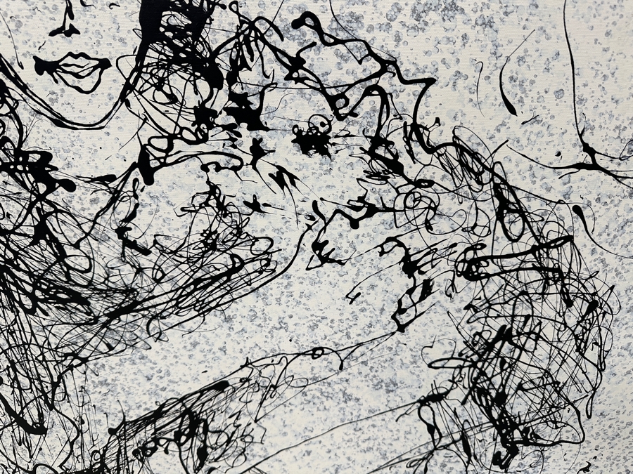 Gerrit Greve (1948-2024, Cardiff by the Sea, CA) Original Acrylic Drip Painting On Canvas Titled 'After The Wedding' Signed Lower Right 36' X 48' Estimate $1,700 - $2,200 [Photo 4]