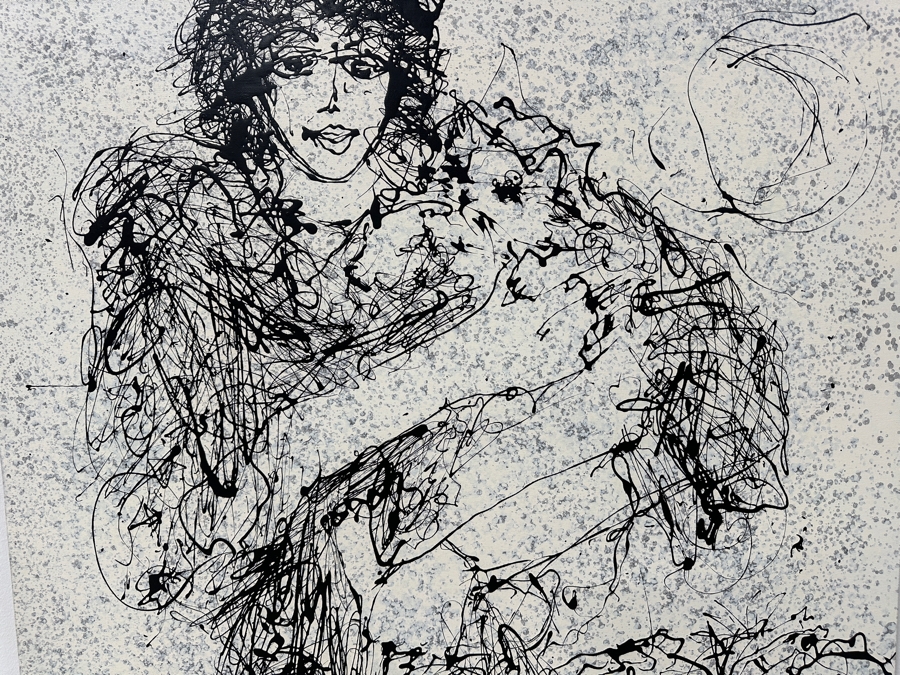 Gerrit Greve (1948-2024, Cardiff by the Sea, CA) Original Acrylic Drip Painting On Canvas Titled 'After The Wedding' Signed Lower Right 36' X 48' Estimate $1,700 - $2,200 [Photo 3]