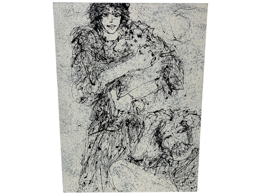 Gerrit Greve (1948-2024, Cardiff by the Sea, CA) Original Acrylic Drip Painting On Canvas Titled 'After The Wedding' Signed Lower Right 36' X 48' Estimate $1,700 - $2,200