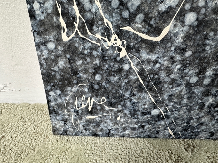 Gerrit Greve (1948-2024, Cardiff by the Sea, CA) Original Acrylic Drip Painting On Canvas Titled 'Stellar Maidens' Signed Lower Right 48' X 36' Estimate $1,700 - $2,200 [Photo 5]