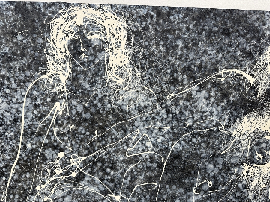 Gerrit Greve (1948-2024, Cardiff by the Sea, CA) Original Acrylic Drip Painting On Canvas Titled 'Stellar Maidens' Signed Lower Right 48' X 36' Estimate $1,700 - $2,200 [Photo 2]