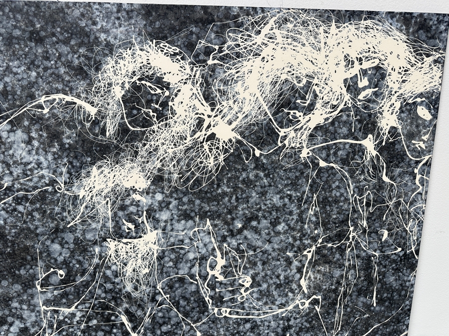 Gerrit Greve (1948-2024, Cardiff by the Sea, CA) Original Acrylic Drip Painting On Canvas Titled 'Stellar Maidens' Signed Lower Right 48' X 36' Estimate $1,700 - $2,200 [Photo 3]