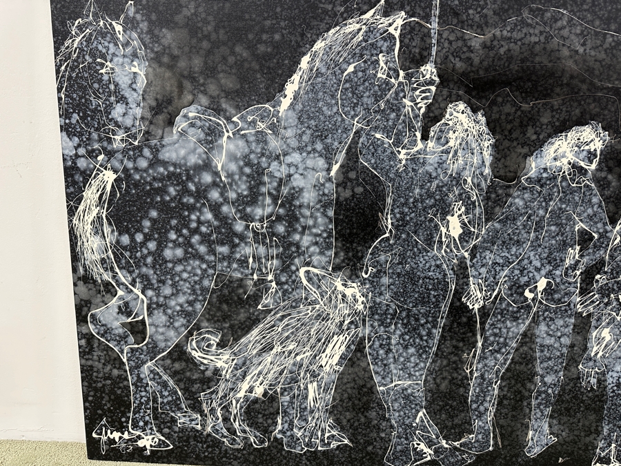 Gerrit Greve (1948-2024, Cardiff by the Sea, CA) Original Acrylic Drip Painting On Canvas Untitled Signed Lower Right Dated 1988 48' X 36' Estimate $1,700 - $2,200 [Photo 2]