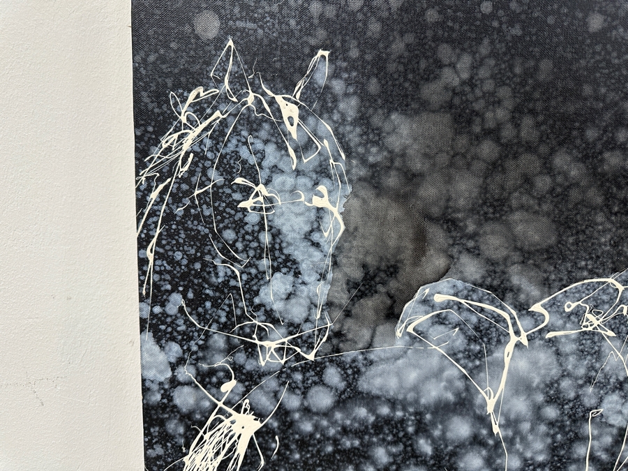 Gerrit Greve (1948-2024, Cardiff by the Sea, CA) Original Acrylic Drip Painting On Canvas Untitled Signed Lower Right Dated 1988 48' X 36' Estimate $1,700 - $2,200 [Photo 4]