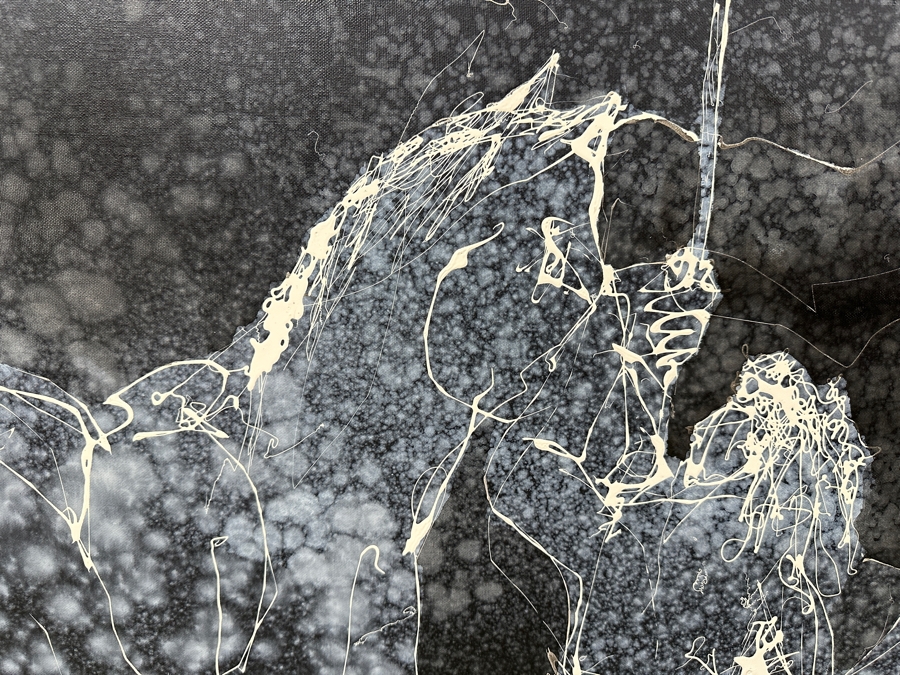 Gerrit Greve (1948-2024, Cardiff by the Sea, CA) Original Acrylic Drip Painting On Canvas Untitled Signed Lower Right Dated 1988 48' X 36' Estimate $1,700 - $2,200 [Photo 5]