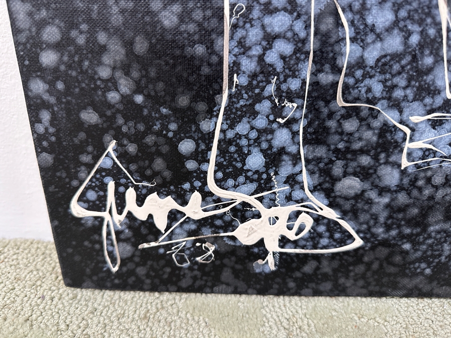 Gerrit Greve (1948-2024, Cardiff by the Sea, CA) Original Acrylic Drip Painting On Canvas Untitled Signed Lower Right Dated 1988 48' X 36' Estimate $1,700 - $2,200 [Photo 6]