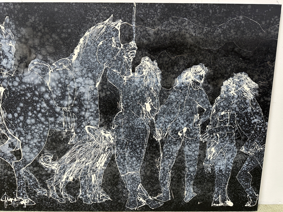 Gerrit Greve (1948-2024, Cardiff by the Sea, CA) Original Acrylic Drip Painting On Canvas Untitled Signed Lower Right Dated 1988 48' X 36' Estimate $1,700 - $2,200 [Photo 3]