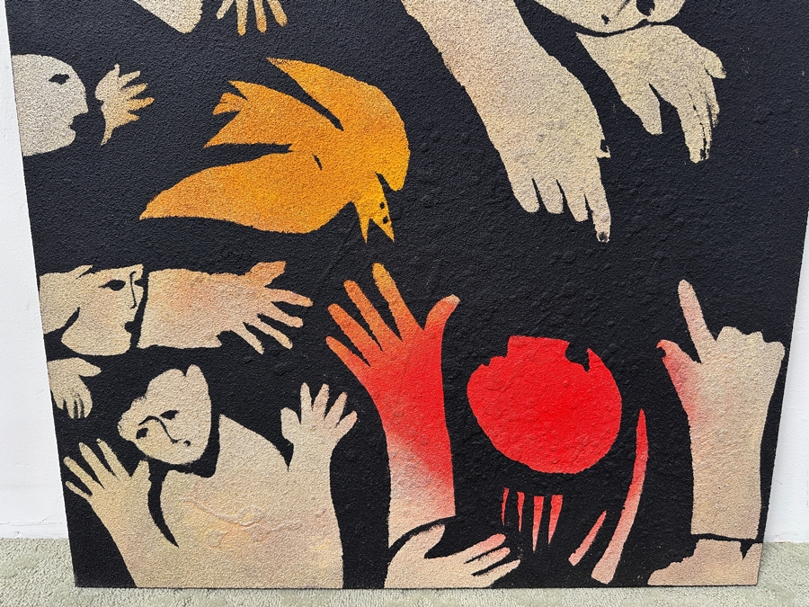 Gerrit Greve (1948-2024, Cardiff by the Sea, CA) Original Acrylic Mixed-Media Sand Painting On Canvas Untitled Signed Verso Dated 2014 36' X 36' Estimate $1,300 - $1,600 [Photo 3]