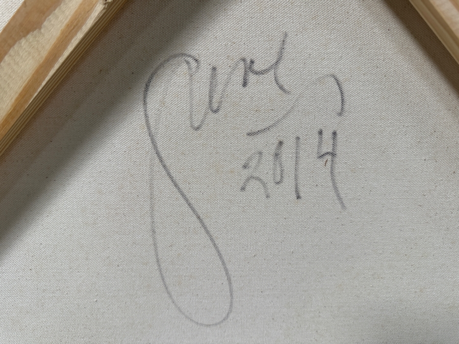 Gerrit Greve (1948-2024, Cardiff by the Sea, CA) Original Acrylic Mixed-Media Sand Painting On Canvas Untitled Signed Verso Dated 2014 36' X 36' Estimate $1,300 - $1,600 [Photo 6]