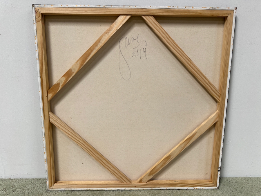 Gerrit Greve (1948-2024, Cardiff by the Sea, CA) Original Acrylic Mixed-Media Sand Painting On Canvas Untitled Signed Verso Dated 2014 36' X 36' Estimate $1,300 - $1,600 [Photo 5]