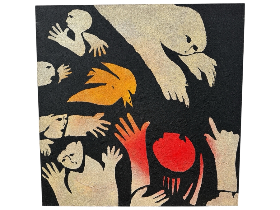 Gerrit Greve (1948-2024, Cardiff by the Sea, CA) Original Acrylic Mixed-Media Sand Painting On Canvas Untitled Signed Verso Dated 2014 36' X 36' Estimate $1,300 - $1,600