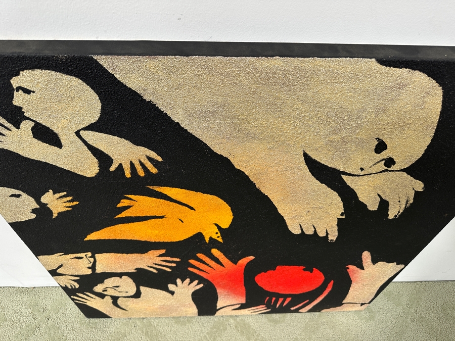 Gerrit Greve (1948-2024, Cardiff by the Sea, CA) Original Acrylic Mixed-Media Sand Painting On Canvas Untitled Signed Verso Dated 2014 36' X 36' Estimate $1,300 - $1,600 [Photo 4]