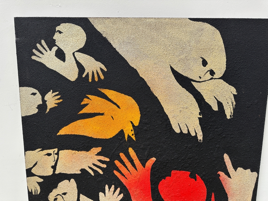 Gerrit Greve (1948-2024, Cardiff by the Sea, CA) Original Acrylic Mixed-Media Sand Painting On Canvas Untitled Signed Verso Dated 2014 36' X 36' Estimate $1,300 - $1,600 [Photo 2]