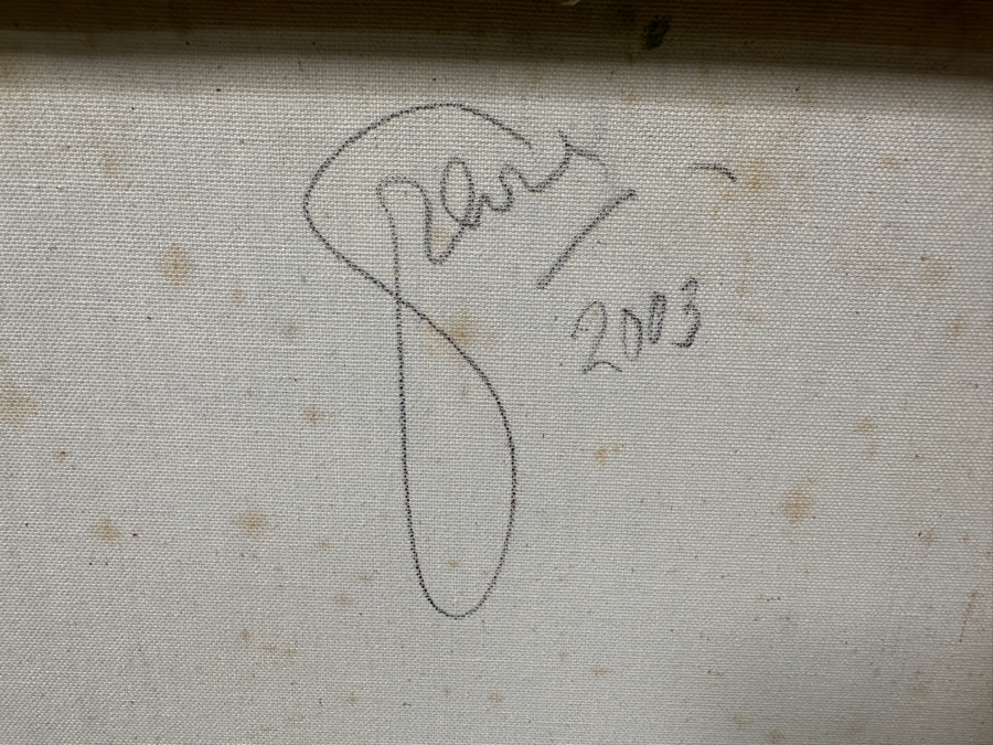 Gerrit Greve (1948-2024, Cardiff by the Sea, CA) Original Acrylic Mixed-Media Sand Painting On Canvas Titled 'Raven Play' Signed Verso Dated 2003 45' X 45' Estimate $2,000 - $2,500 [Photo 7]