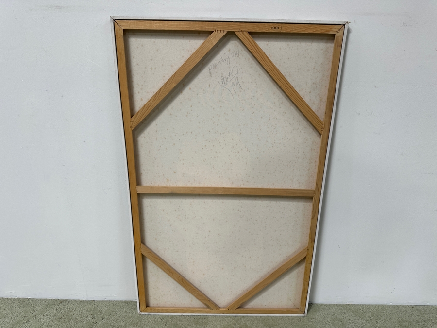 Gerrit Greve (1948-2024, Cardiff by the Sea, CA) Original Acrylic Painting On Canvas Titled 'Painting 014' Signed Verso Dated 2004 30' X 48' Estimate $1,400 - $1,800 [Photo 5]