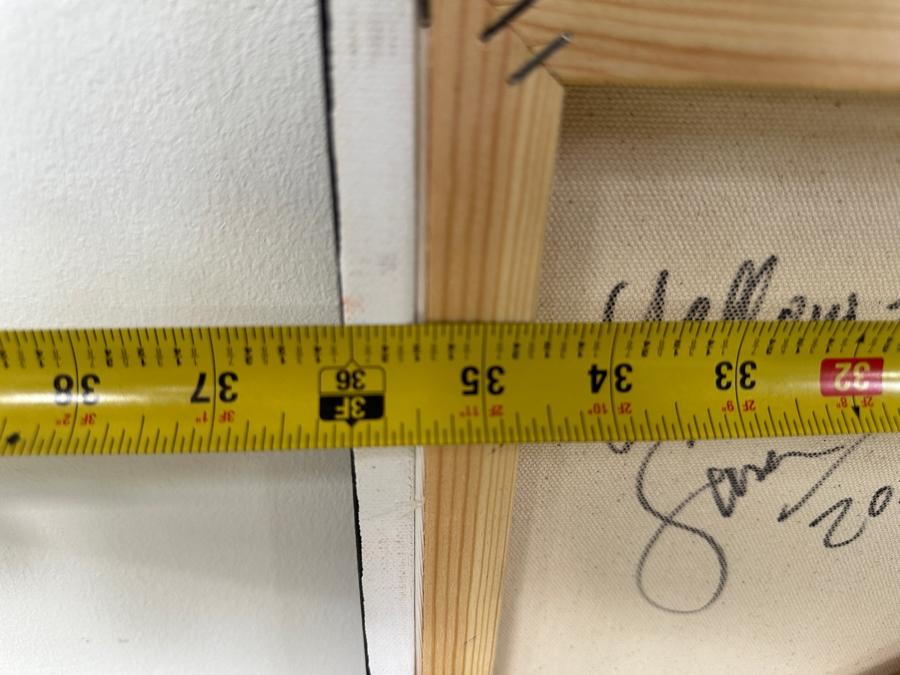 Gerrit Greve (1948-2024, Cardiff by the Sea, CA) Original Acrylic Painting On Canvas Titled 'Yellow Box On Purple' Signed Lower Left And Verso Dated 2022 36' X 36' Estimate $1,300 - $1,600 [Photo 8]