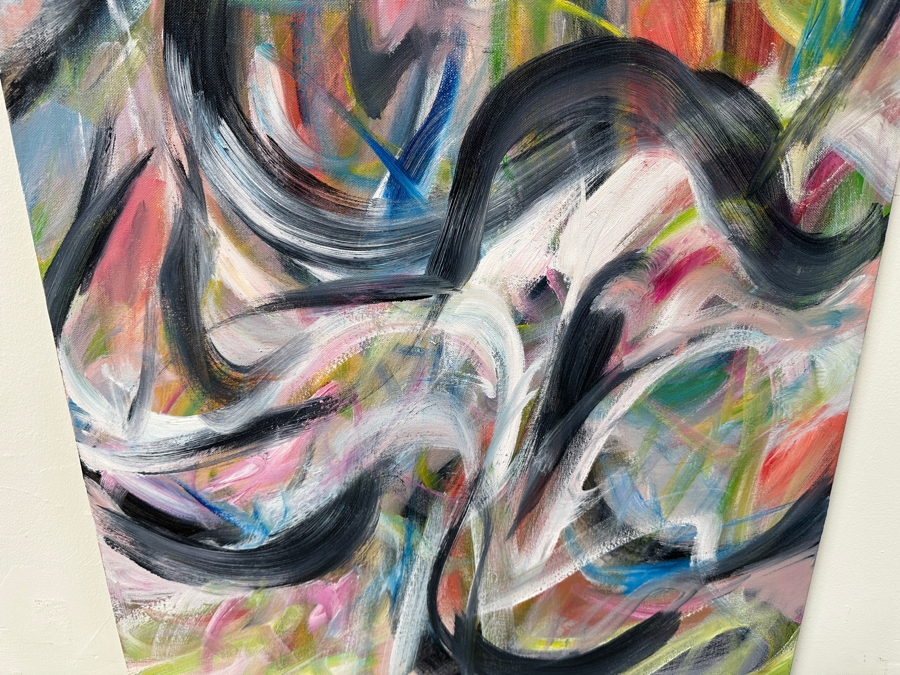 Gerrit Greve (1948-2024, Cardiff by the Sea, CA) Original Acrylic Abstract Painting On Canvas Untitled Signed Verso Dated 2016 24' X 36' Estimate $900 - $1,100 [Photo 3]