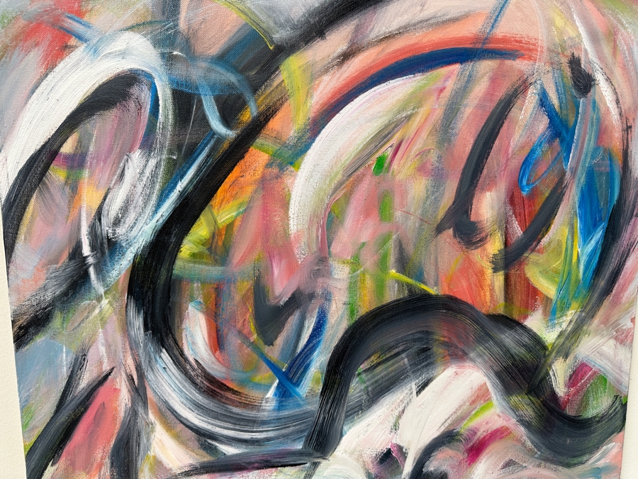 Gerrit Greve (1948-2024, Cardiff by the Sea, CA) Original Acrylic Abstract Painting On Canvas Untitled Signed Verso Dated 2016 24' X 36' Estimate $900 - $1,100 [Photo 2]