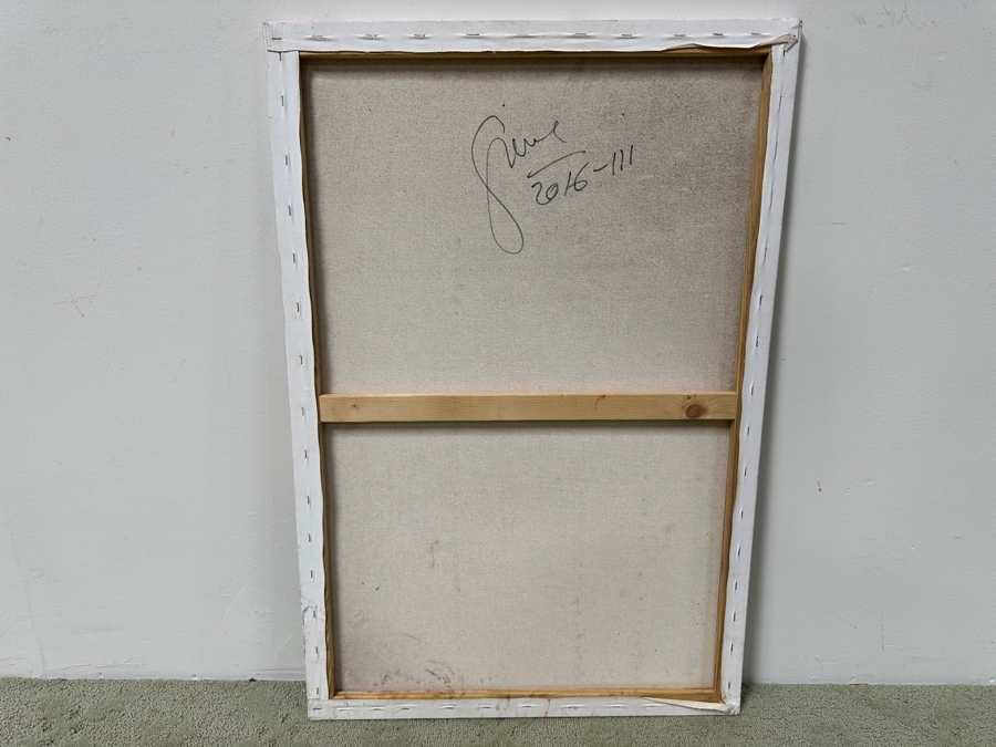 Gerrit Greve (1948-2024, Cardiff by the Sea, CA) Original Acrylic Abstract Painting On Canvas Untitled Signed Verso Dated 2016 24' X 36' Estimate $900 - $1,100 [Photo 4]