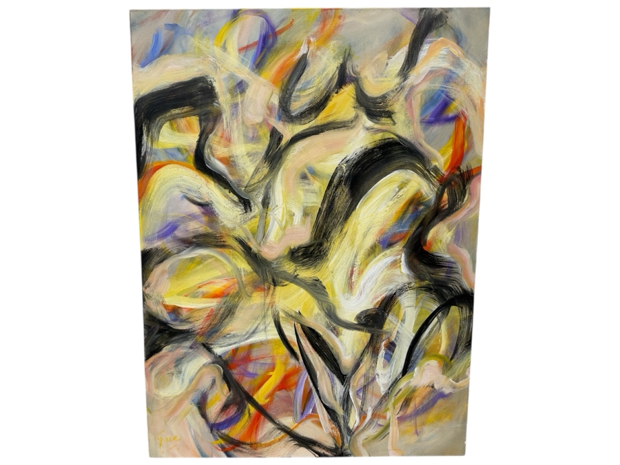 Gerrit Greve (1948-2024, Cardiff by the Sea, CA) Original Acrylic Abstract Painting On Canvas Titled 'Nude' Signed Lower Left And Verso Dated 2023 30' X 40' Estimate $1,200 - $1,500